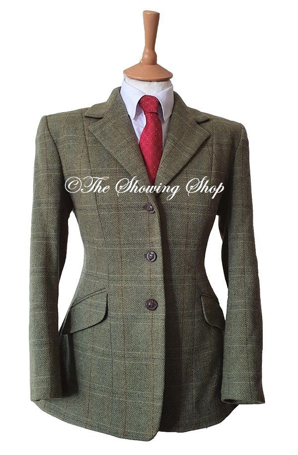 MAIDS CALDENE SOUTHWOLD GREEN TWEED SHOWING JACKET SIZE 32