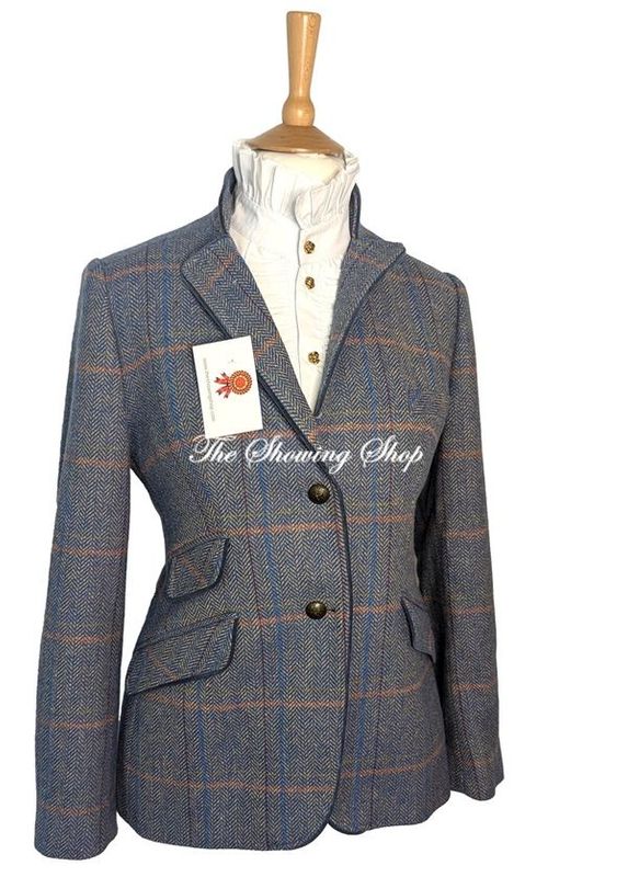 LADIES BARILOCHE BLUE TWEED JACKET SIZE 14
