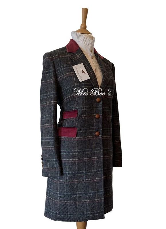 LADIES BARILOCHE GREY & PINK 3/4 LENGTH TWEED COAT SIZE 14