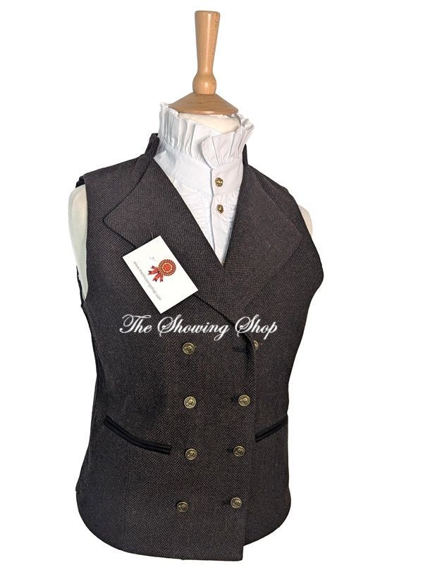 LADIES GREAT SCOT BROWN TWEED WAISTCOAT SIZE 12