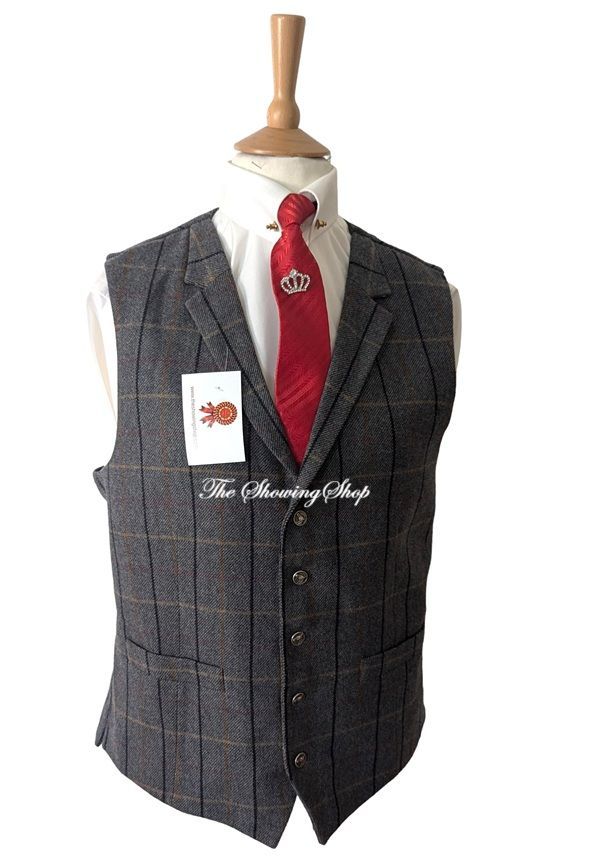 MENS GREY TWEED WAISTCOAT SIZE 42