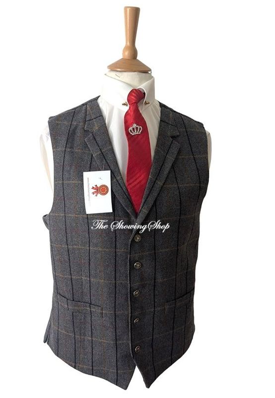 MENS GREY TWEED WAISTCOAT SIZE 42