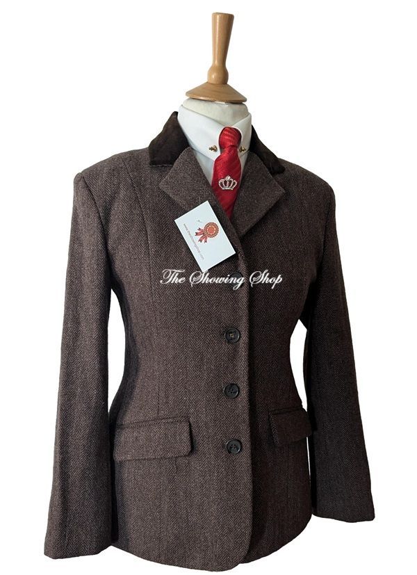 LADIES SHERWOOD CAMPOLINO BROWN TWEED JACKET SIZE 12