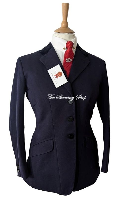 LADIES BESPOKE TAILORED NAVY WOOL JACKET SIZE 14 (38)