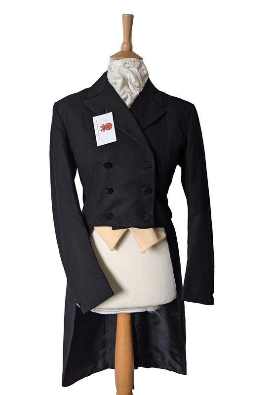 LADIES BESPOKE BLACK WOOL DRESSAGE TAILCOAT SIZE 14 (38)