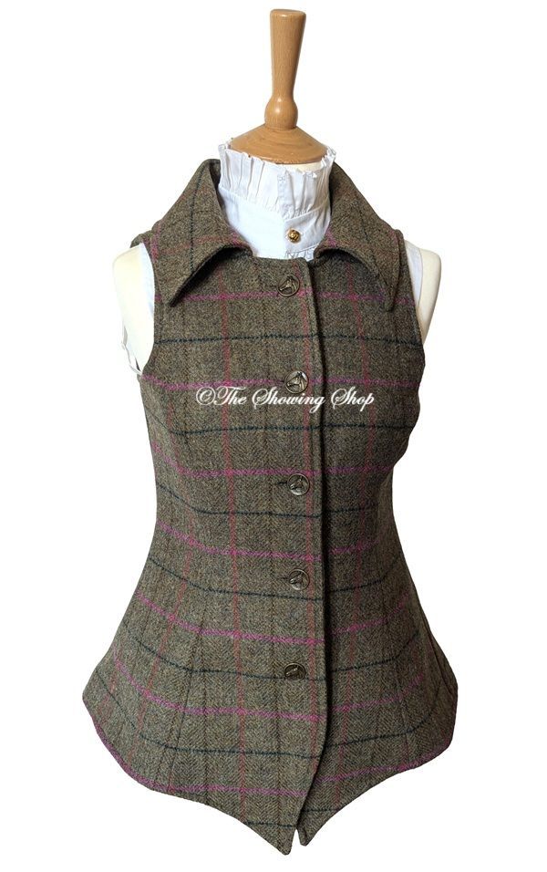 LADIES GREAT SCOT REIVER GREEN TWEED WAISTCOAT SIZE 10