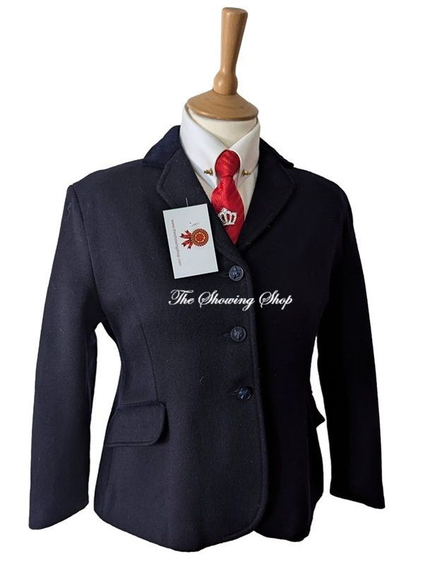 MAIDS PRETTY PONIES NAVY WOOL SHOWING JACKET SIZE 32