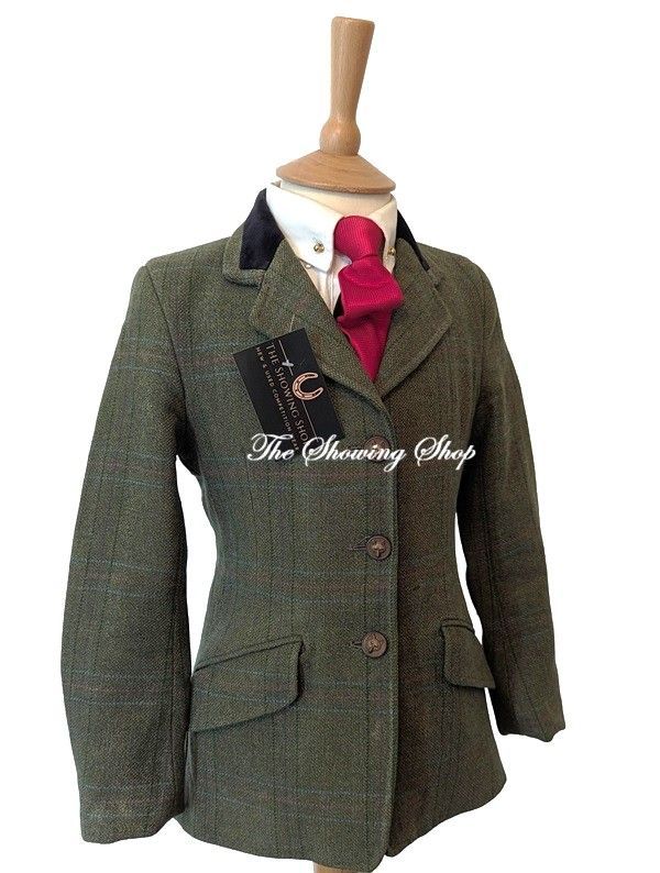 GIRLS SHOWING SELECTION GREEN TWEED SHOWING JACKET SIZE 28