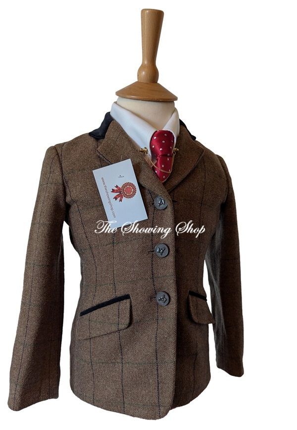 CHILDS SHIRES HUNTINGDON BROWN TWEED JACKET SIZE 24