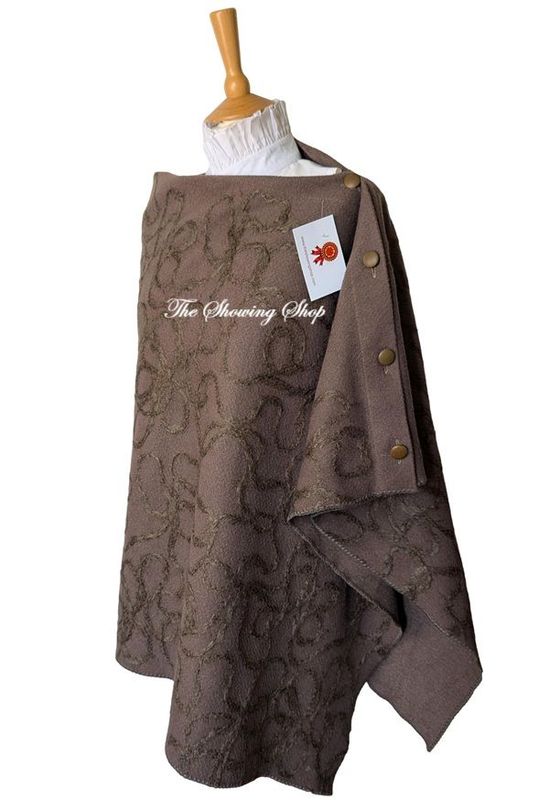 LE JABOT & STOCK CO BROWN WOOL CAPE - ONE SIZE