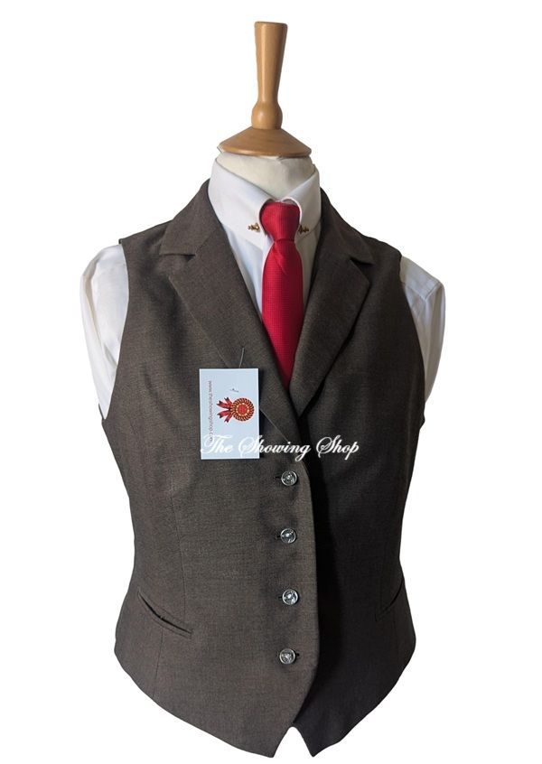 LADIES BROWN TWEED WAISTCOAT SIZE 16