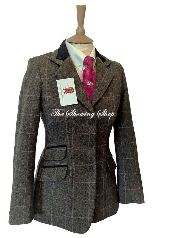 LADIES SHIRES HUNTINGDON  GREEN & PINK TWEED JACKET SIZE 8 (32)