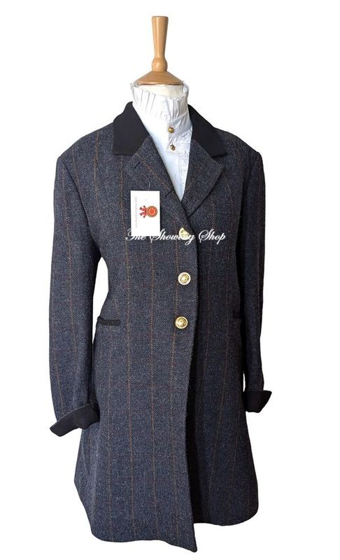 LADIES NEW FOREST NAVY TWEED FULL LENGTH COAT SIZE 20