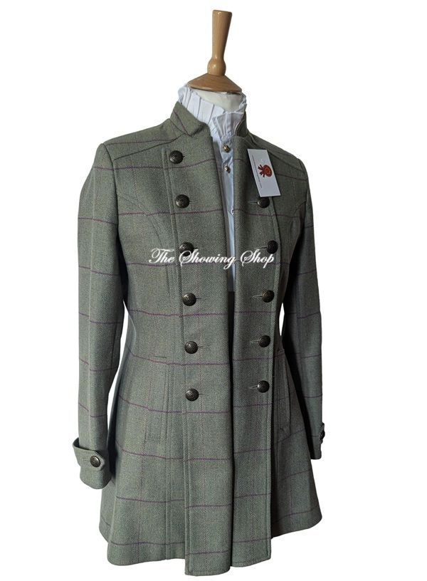 LADIES BEAVER OF BOLTON GREEN TWEED PIRATE COAT SIZE 10