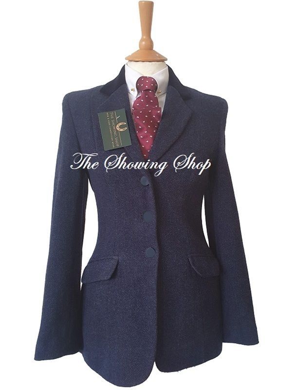 LADIES DUBLIN CUBBINGTON BLUE TWEED JACKET SIZE 20