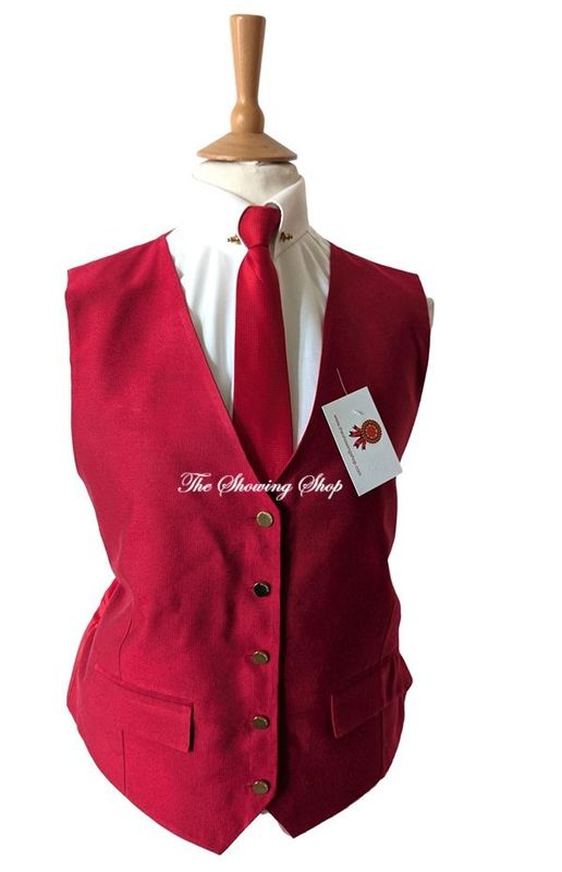 EQUETECH RED SHOWING WAISTCOAT SIZE 22