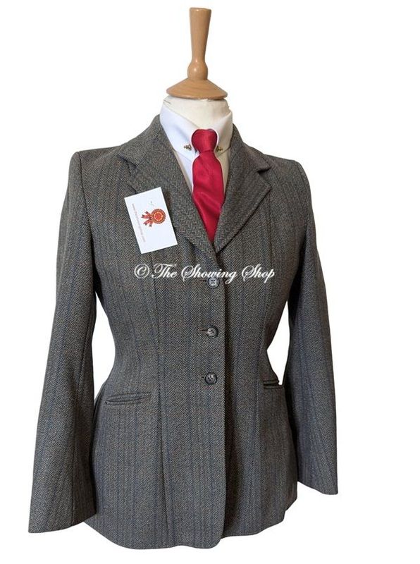 LADIES CALDENE GATCOMBE GREY/BLUE TWEED JACKET SIZE 12 (36)