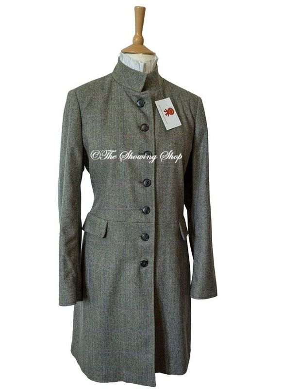 LADIES GREEN BRITISH TWEED CASHMERE 3/4 LENGTH COAT SIZE 16