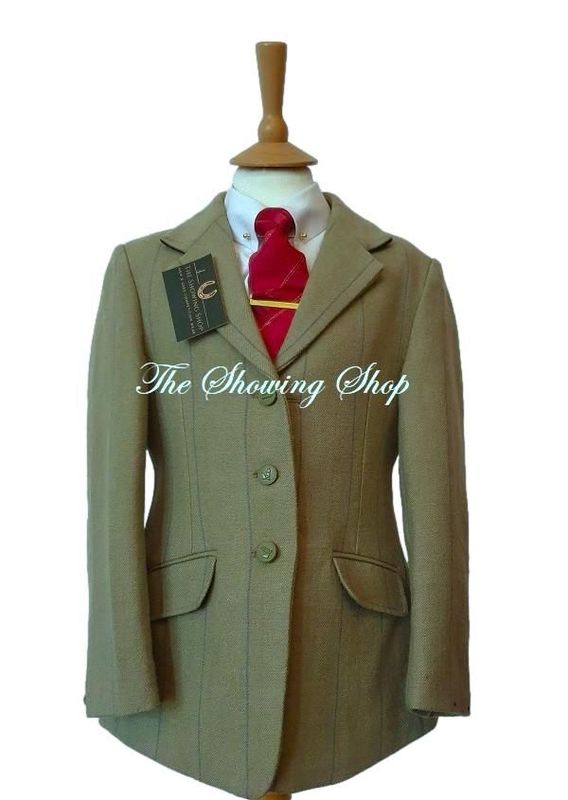 CHILDS SHIRES HUNTINGDON GREEN & PINK TWEED SHOWING JACKET SIZE 28