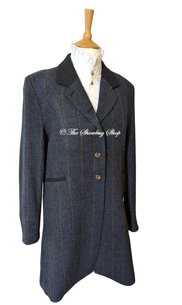 LADIES NEW FOREST NAVY TWEED FULL LENGTH COAT SIZE 20