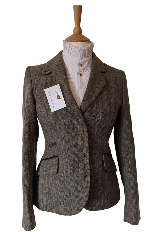 LADIES ANNA LASCATA BROWN TWEED JACKET SIZE 8