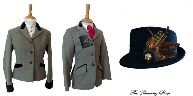 MEARS GREEN TWEED LEAD REIN OUTFIT- LEADER & CHILDS- SIZES 12 & 22