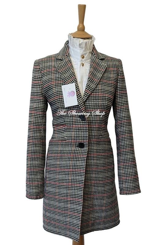 LADIES JACK WILLS HOUNDSTOOTH TWEED COAT SIZE 8