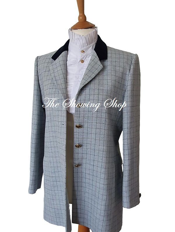 VIYELLA BABY BLUE TWEED LONG JACKET SIZE 16