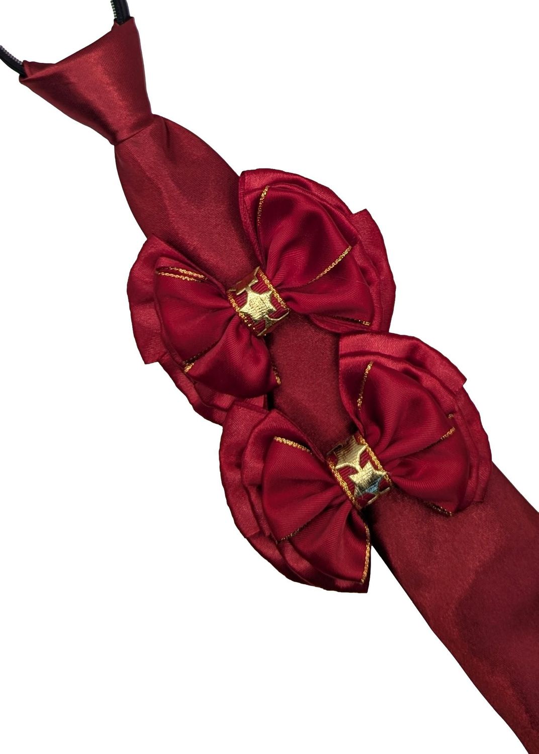 CHILDS PREMIUM WINE RED SHOW BOWS AND  ZIP TIE SET