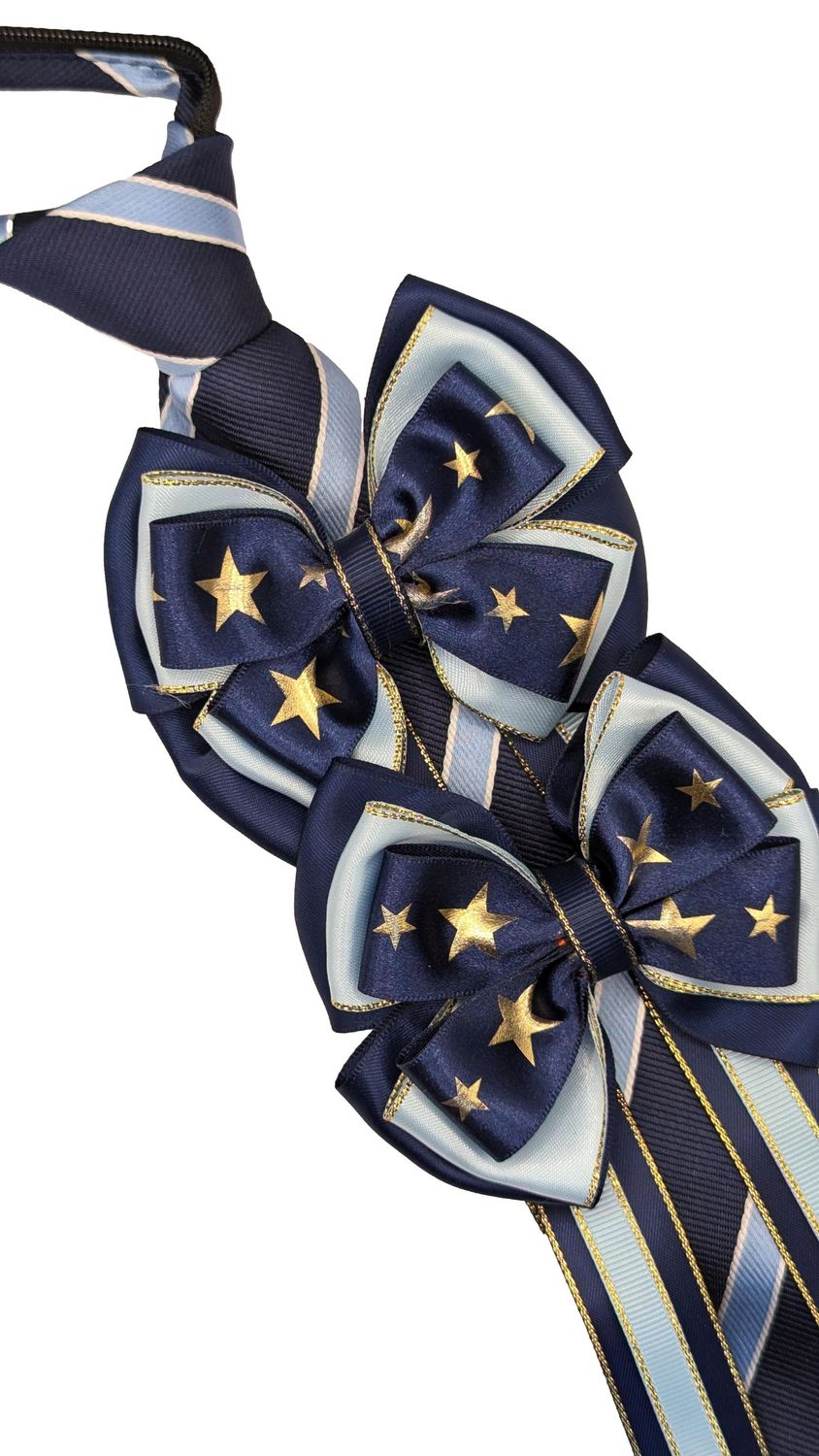 CHILDS  NAVY/ BABY BLUE SHOW BOWS AND ZIP TIE SET