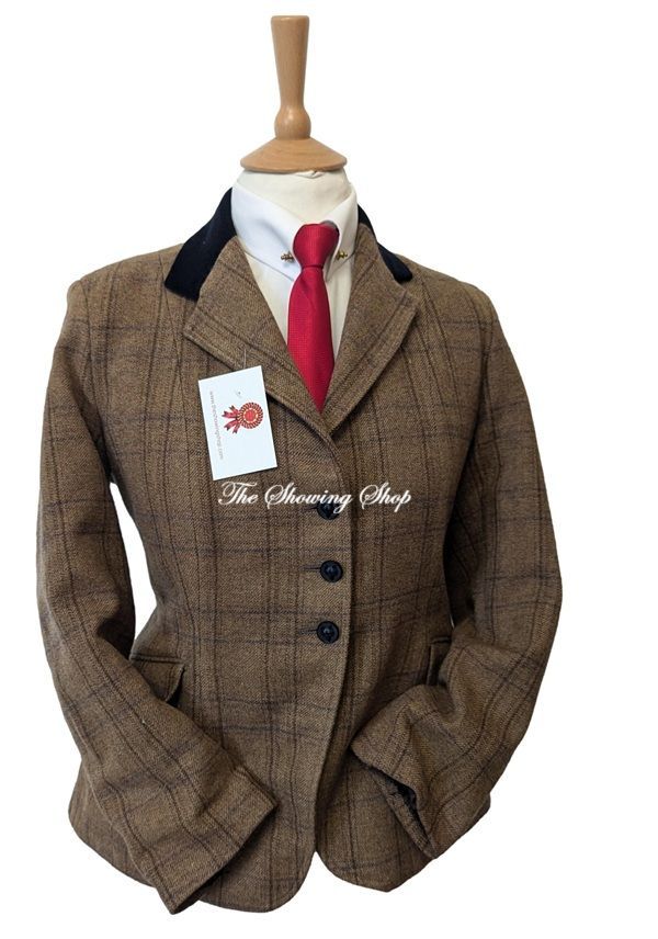 LADIES PRETTY PONIES BROWN TWEED JACKET SIZE 14 (38)