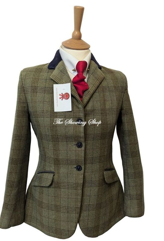 MAIDS MEARS MOBBERLEY GREEN TWEED JACKET SIZE 12 (36)