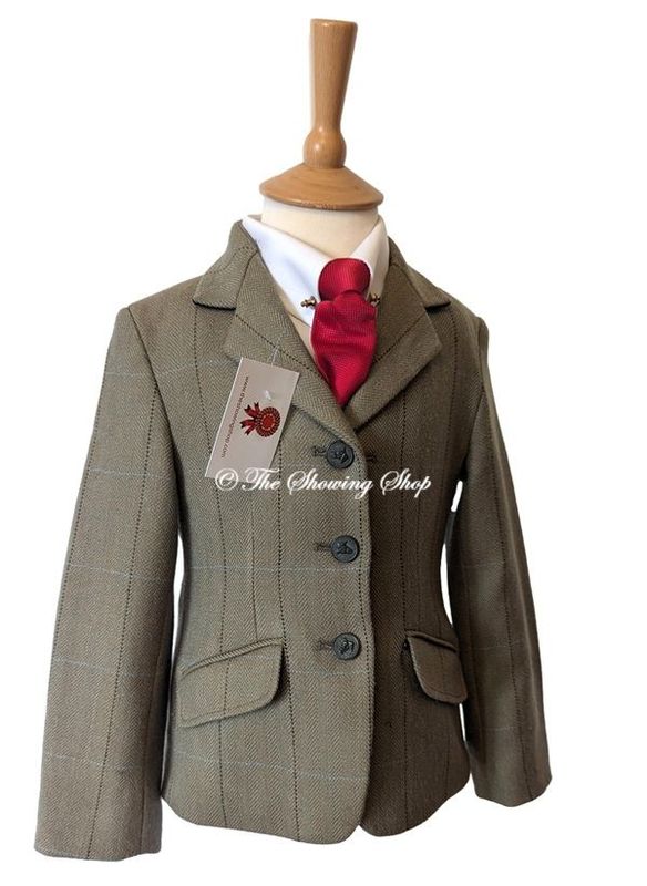 CHILDS SHIRES HUNTINGDON GREEN TWEED JACKET SIZE 24