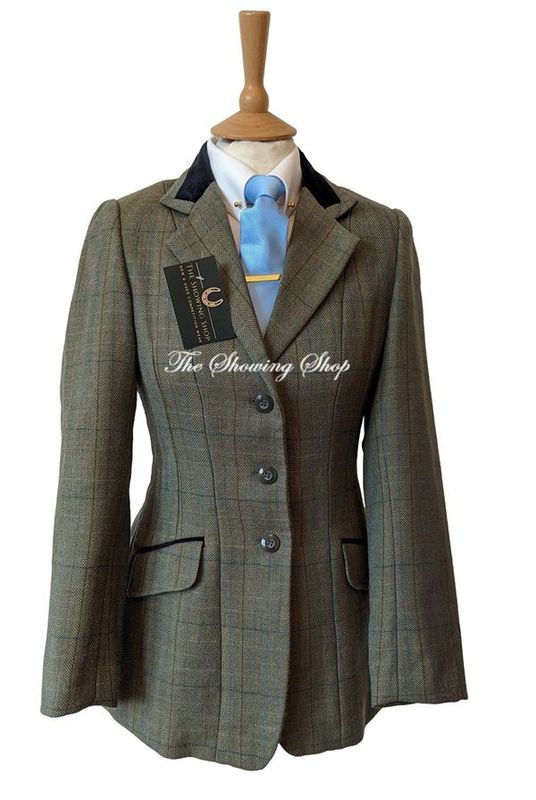 LADIES SHIRES HUNTINGDON GREEN TWEED JACKET SIZE 6 (30)