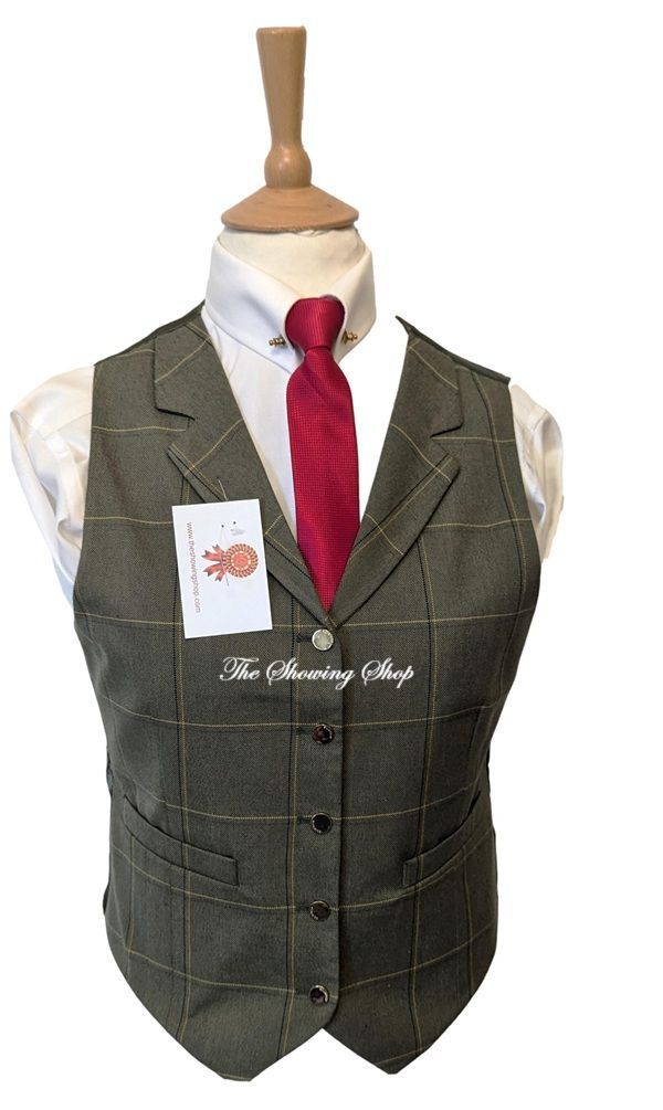 LADIES EQUETECH KENSWORTH GREEN TWEED WAISTCOAT SIZE 12 (36) LADIES EQUETECH KENSWORTH GREEN TWEED WAISTCOAT SIZE 12 (36)