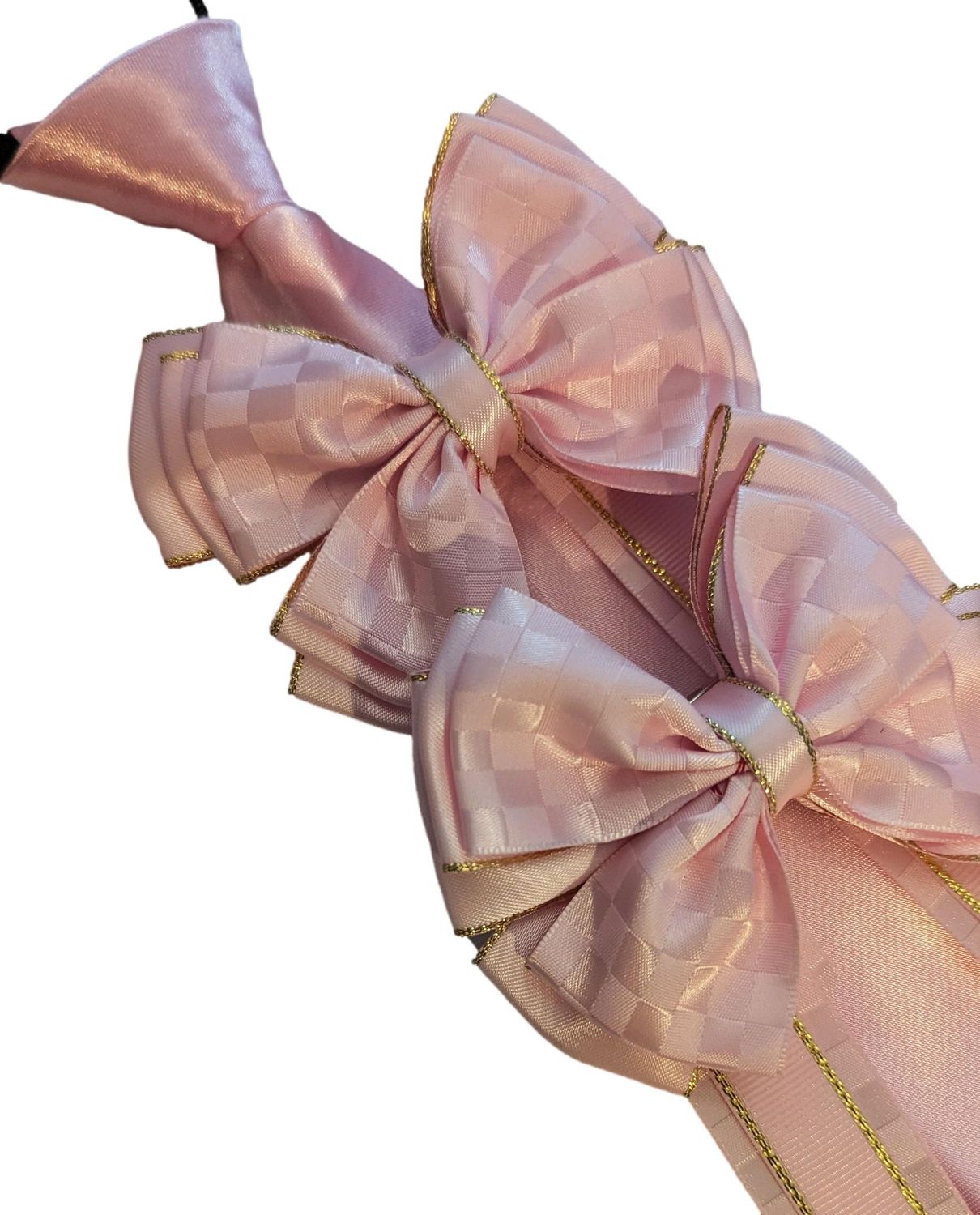SHOW BOWS & ZIP TIE BABY PINK & GOLD SHOW BOWS & ZIP TIE BABY PINK & GOLD