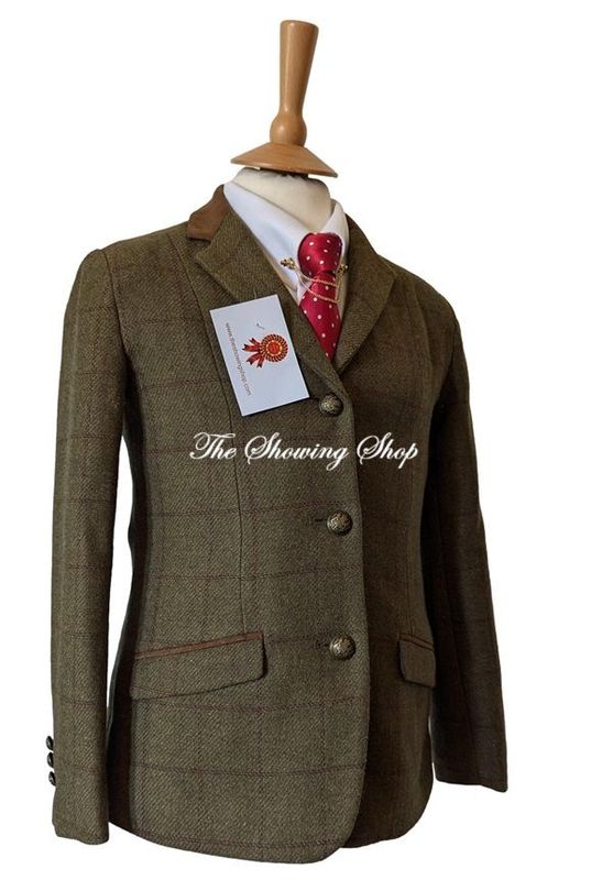 BRAND NEW DUBLIN ALBANY GREEN TWEED SHOWING JACKET SIZE 28