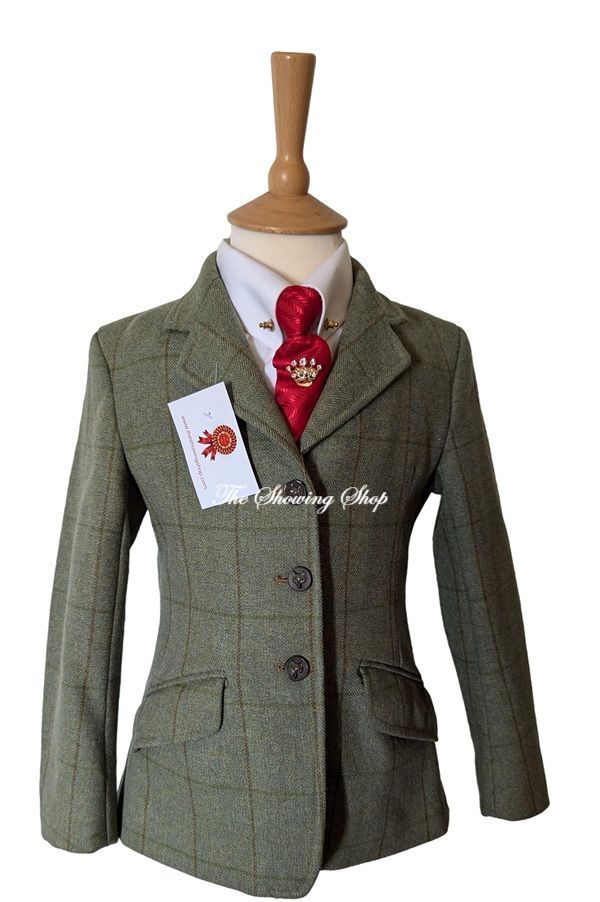 CHILDS CALDENE SOUTHWOLD GREEN TWEED SHOWING JACKET SIZE 26 CHILDS CALDENE SOUTHWOLD GREEN TWEED SHOWING JACKET SIZE 26