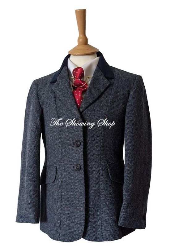 BRAND NEW CHILDS CALDENE SILVERDALE BLUE TWEED SHOWING JACKET- VARIOUS SIZES