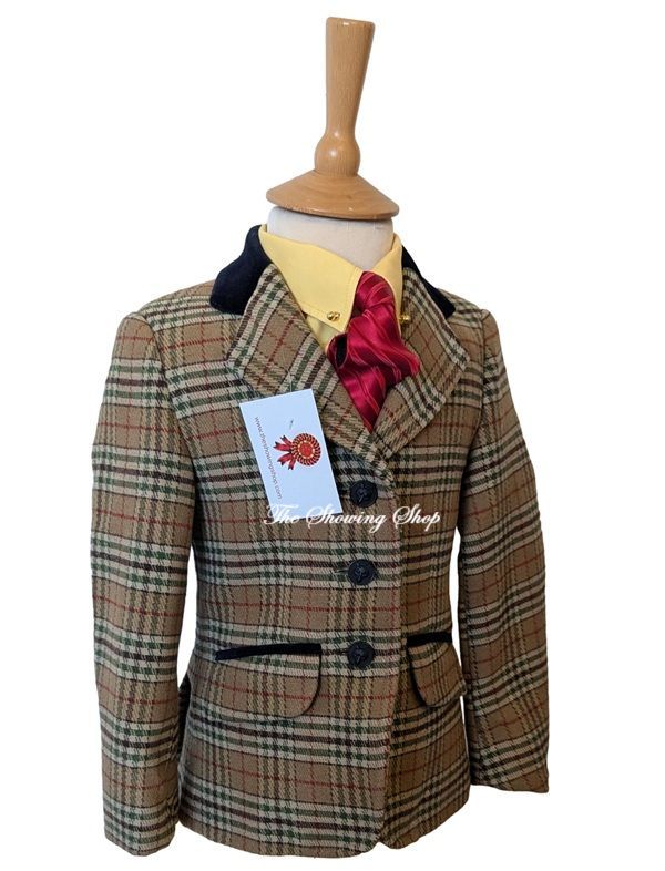 BRAND NEW BESPOKE LE BEAU CHEVAL BROWN TWEED SHOWING JACKET SIZE 24 BRAND NEW BESPOKE LE BEAU CHEVAL BROWN TWEED SHOWING JACKET SIZE 24