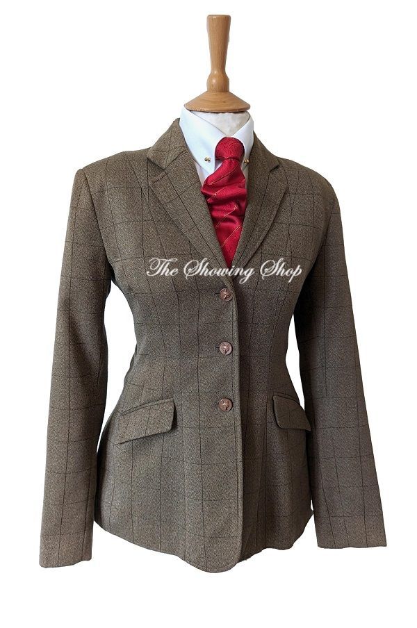 LADIES EQUETECH BROWN TWEED SHOWING JACKET SIZE 10 (34) LADIES EQUETECH BROWN TWEED SHOWING JACKET SIZE 10 (34)