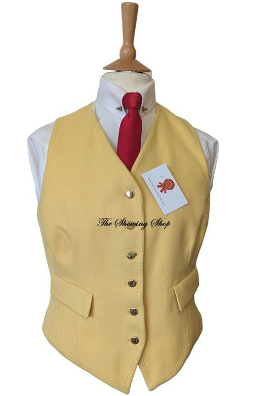 LADIES DERBY HOUSE YELLOW WOOL WAISTCOAT SIZE 16 (39)
