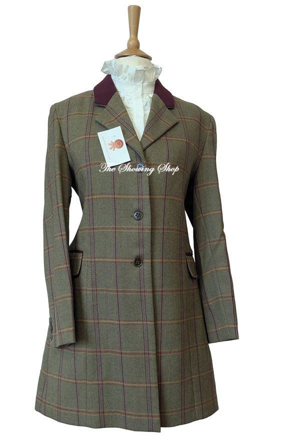 LADIES REGENTS VIEW GREEN TWEED 3/4 LENGTH COAT SIZE 16