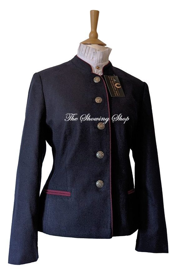 LADIES NAVY & BURGUNDY WOOL LEADERS JACKET SIZE 12/14 LADIES NAVY & BURGUNDY WOOL LEADERS JACKET SIZE 12/14