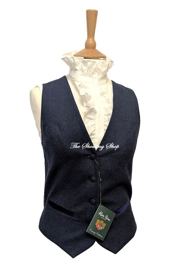 BRAND NEW LADIES ALAN PAINE BLUE TWEED WAISTCOAT SIZE 8