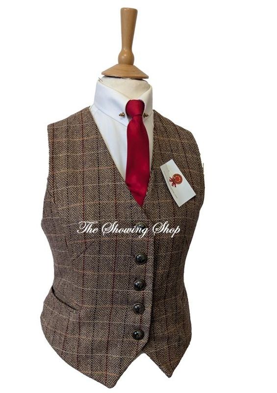 LADIES BROWN TWEED WAISTCOAT SIZE 12