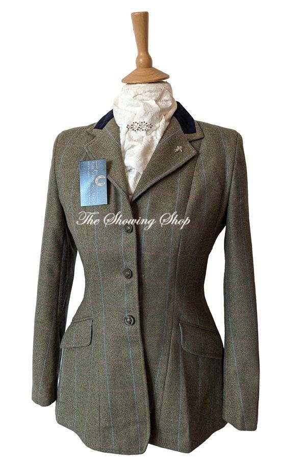 LADIES CALDENE HICKSTEAD GREEN TWEED SHOWING JACKET SIZE 20 (44)