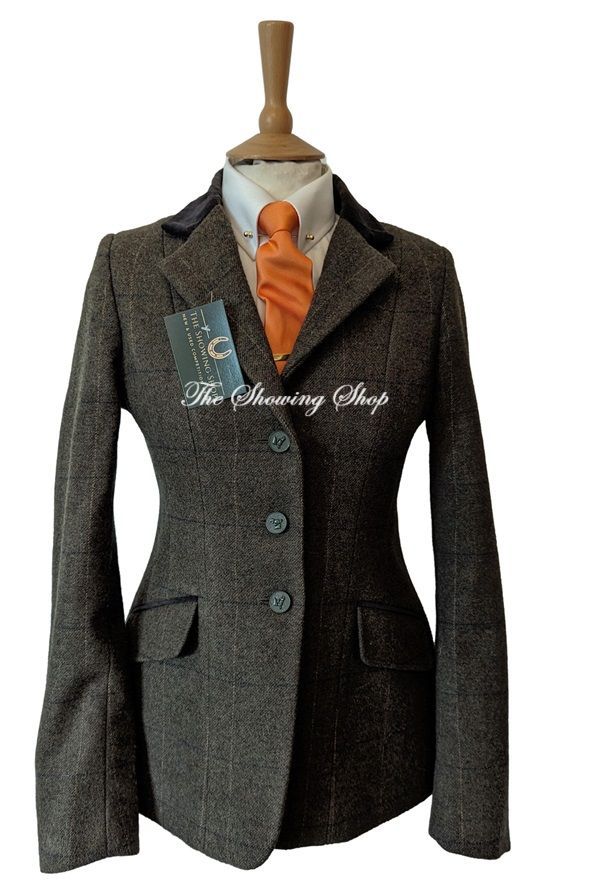 MAIDS SHIRES AUBRION GREEN TWEED SHOWING JACKET SIZE 32