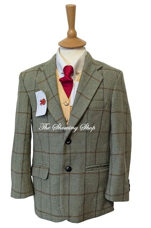 BOYS BESPOKE GREEN TWEED JACKET SIZE 32