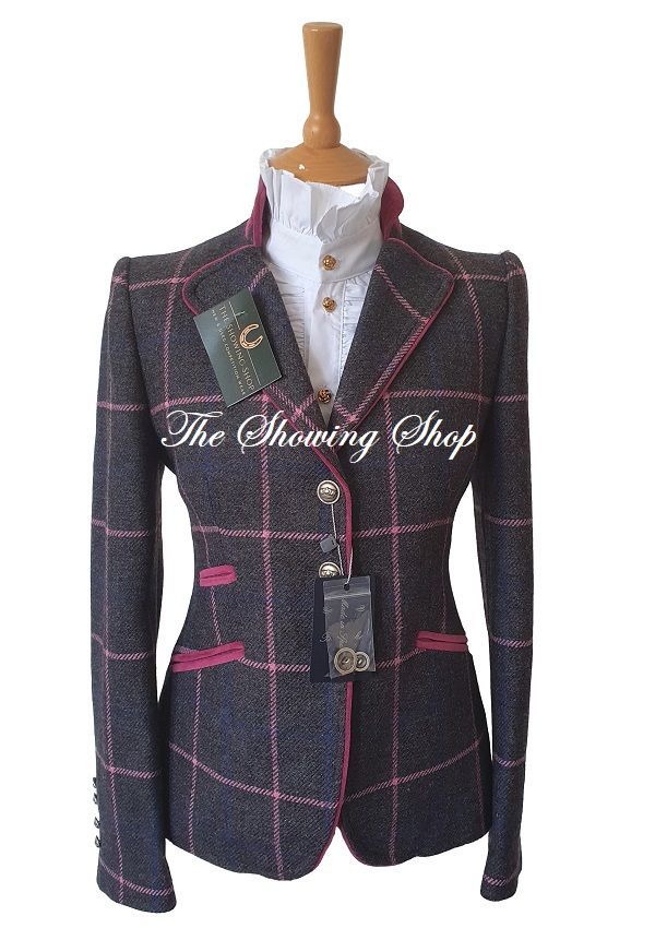 LADIES BARILOCHE CHARCOAL & PINK TWEED JACKET SIZE 14